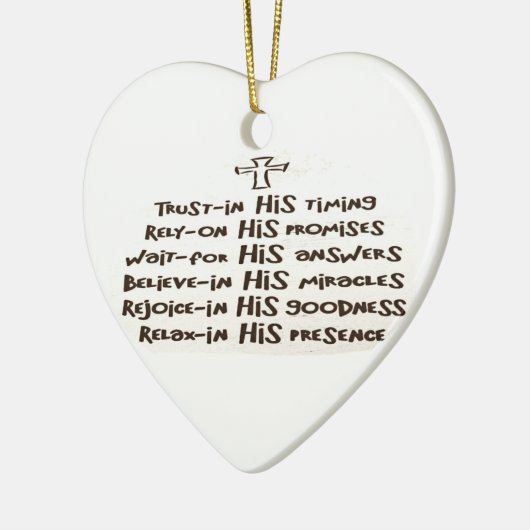 信頼祈りの言葉オーナメント セラミックオーナメント (左)