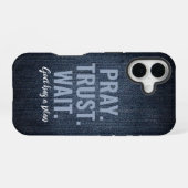 信頼祈待機デニム iPhone 16ケース (裏面横)