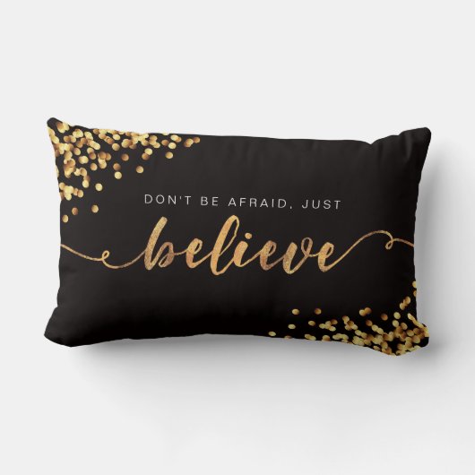 信頼移動山はまたはちょうど金枕を信じます ランバークッション (裏面)