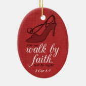 信頼2のCorinthiansの5:7の聖書の詩の引用文による歩行 セラミックオーナメント (裏面)