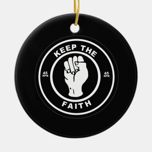 信頼45rpmのビニールを保って下さい セラミックオーナメント (正面)