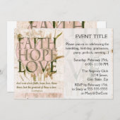 信頼、希望および愛 招待状 (正面/裏面)