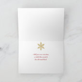 信頼、希望は、赤、金ゴールドの写真のクリスマスカードを愛します シーズンカード (内部)