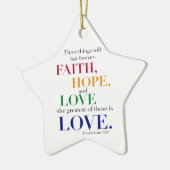 信頼、希望、愛は、これらの最も素晴らしいの愛です セラミックオーナメント (左)