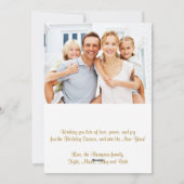 信頼、希望、愛アイボリー、金ゴールドの写真のクリスマスカード シーズンカード (裏面)