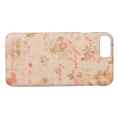 信頼、希望、愛聖書の詩の引用文のヴィンテージの花柄 Case-Mate iPhoneケース (裏面(横))