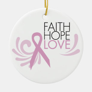 信頼、希望、愛-乳癌サポート セラミックオーナメント