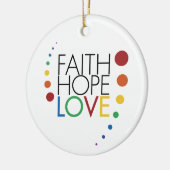 信頼、希望、愛-陽気なレズビアンの認識度 セラミックオーナメント (左)