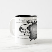 信頼(神の装甲)のキリスト教のマグの盾 ツートーンマグカップ (正面左)