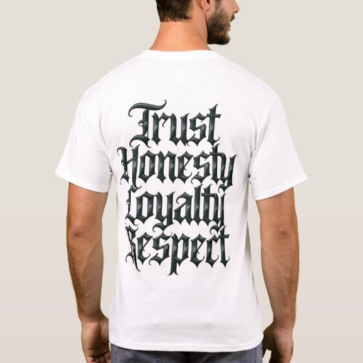 信頼 誠実 忠誠 尊敬 Tシャツ (裏面)