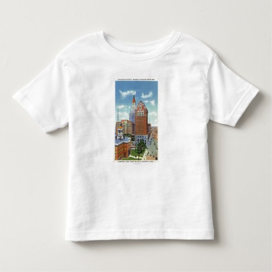 信頼Bldgおよび旅行者タワーの眺め トドラーTシャツ (正面)