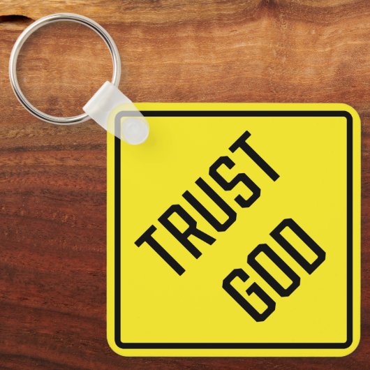 信頼Godメタルスクエアキーチェーン キーホルダー (正面)