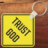 信頼Godメタルスクエアキーチェーン キーホルダー (裏面)