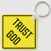 信頼Godメタルスクエアキーチェーン キーホルダー (裏面)