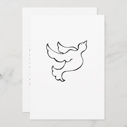 信飛んでいる頼の自由の芸術を望み感動的続ける 案内状 (正面/裏面)