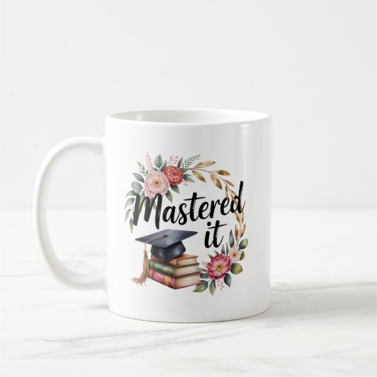修了おめでとう！マスターズ卒業記念 コーヒーマグカップ (左)
