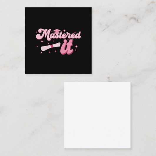 修了した それはマスター学位卒業生MBA卒業 スクエア名刺 (正面/裏面)