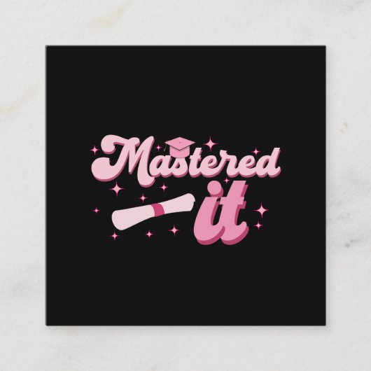 修了した それはマスター学位卒業生MBA卒業 スクエア名刺 (正面)