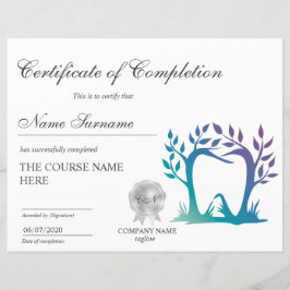 修了コース美白証明書