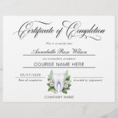 修了コース美白証明書 チラシ (正面)