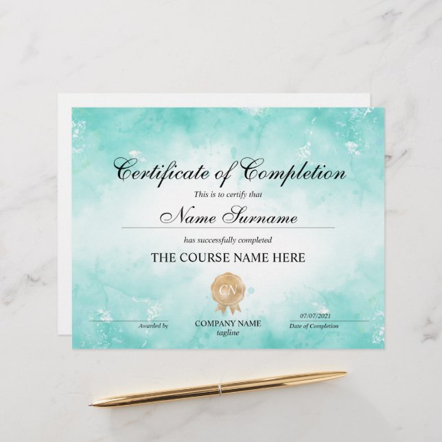 修了証モダン券コース (正面/裏面インサイチュ)