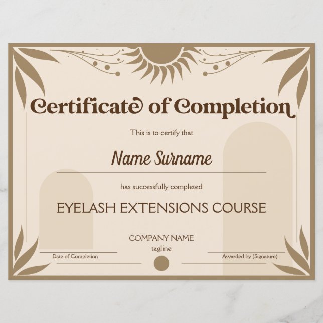 修了証モダン券コース (正面)