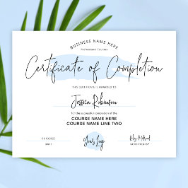 修了証取得青色水彩