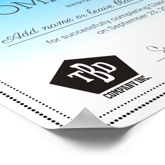 修了証従業員表彰 ポスター (角)