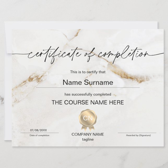 修了証授与コース修了 (正面)