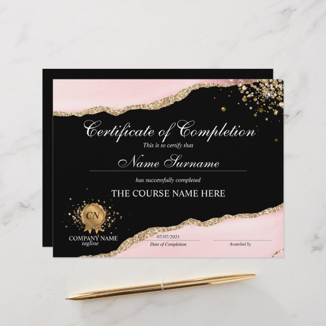 修了証授与コース修了 (正面/裏面インサイチュ)