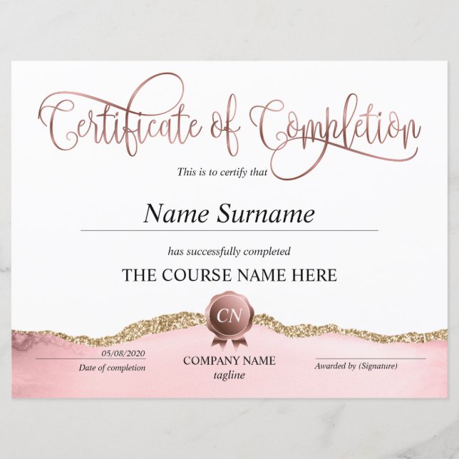 修了証授与コース修了 (正面)