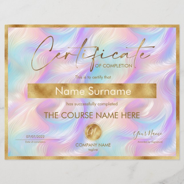 修了証授与コース修了 (正面)