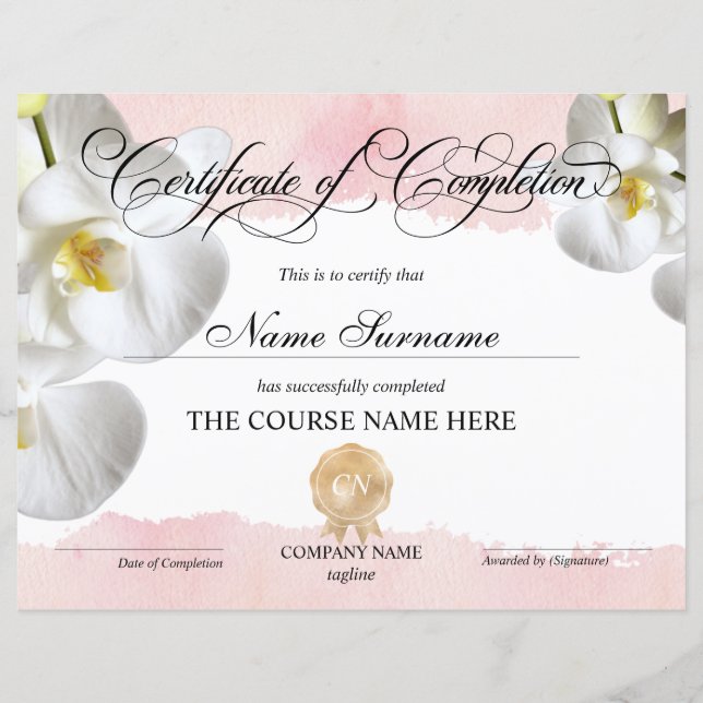 修了証授与コース修了 (正面)