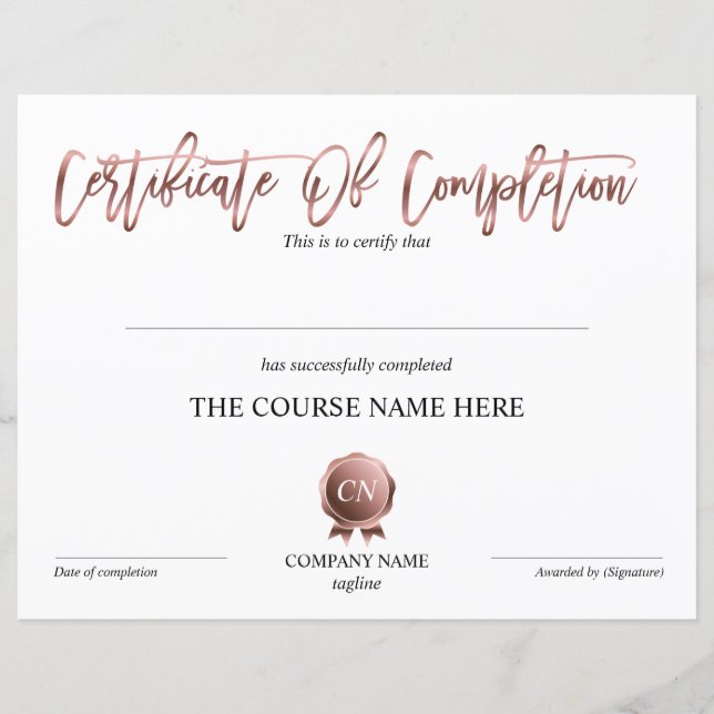 修了証授与コース修了 (正面)