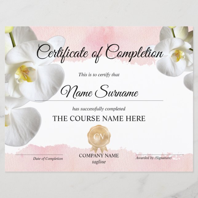 修了証授与コース修了 (正面)