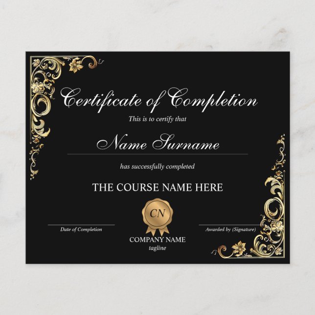 修了証授与コース修了 (正面)