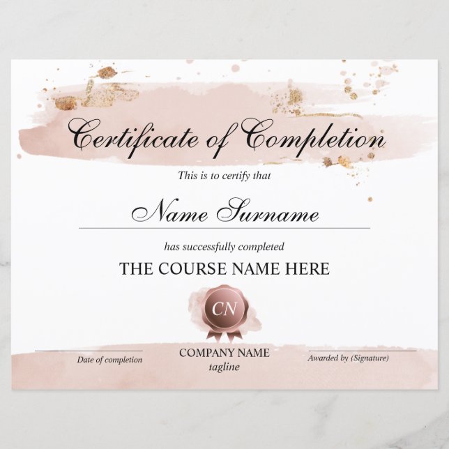 修了証授与コース修了 (正面)