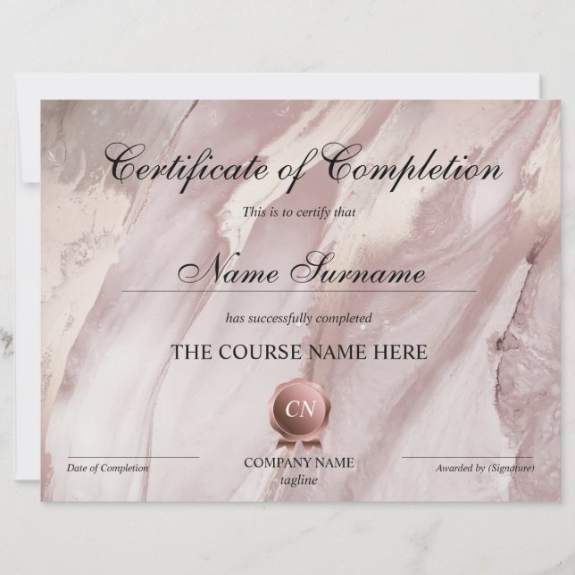 修了証授与コース修了 (正面)