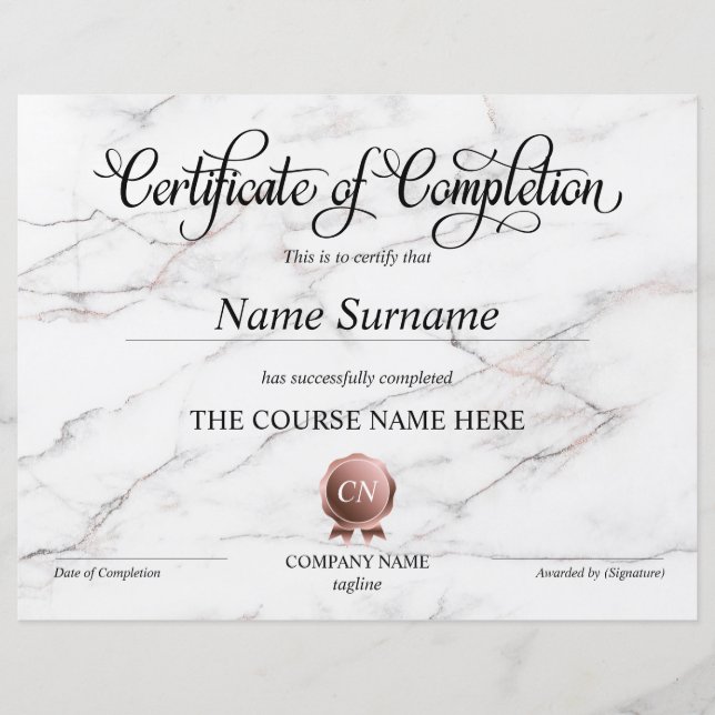 修了証授与コース修了 (正面)