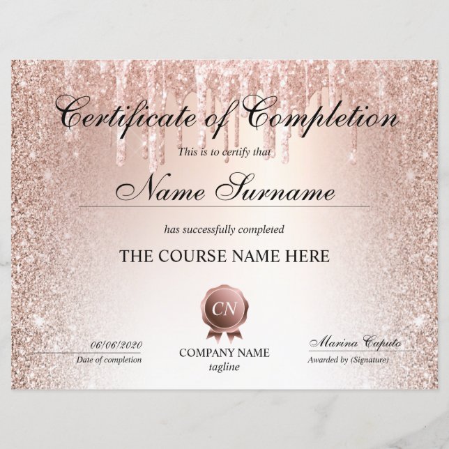 修了証授与コース修了 (正面)