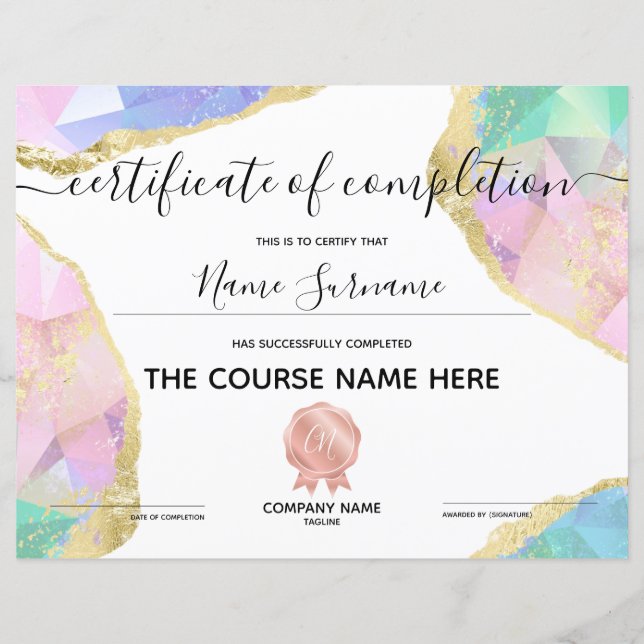 修了証授与コース修了 (正面)