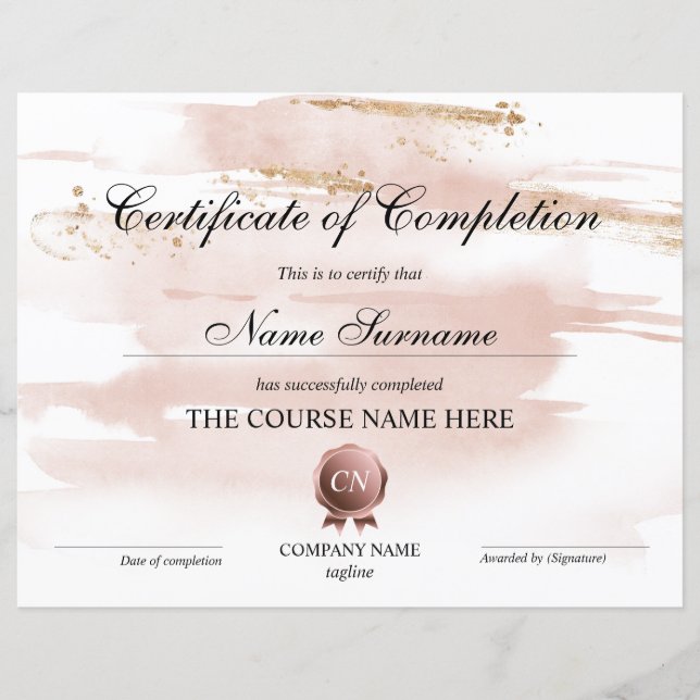 修了証授与コース修了 (正面)