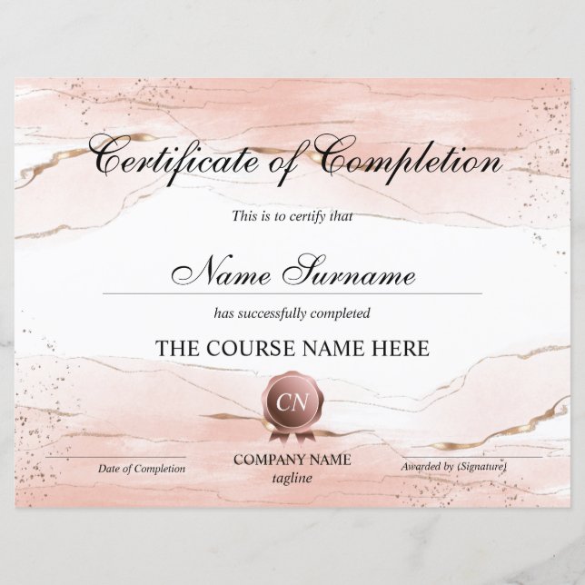 修了証授与コース修了 (正面)