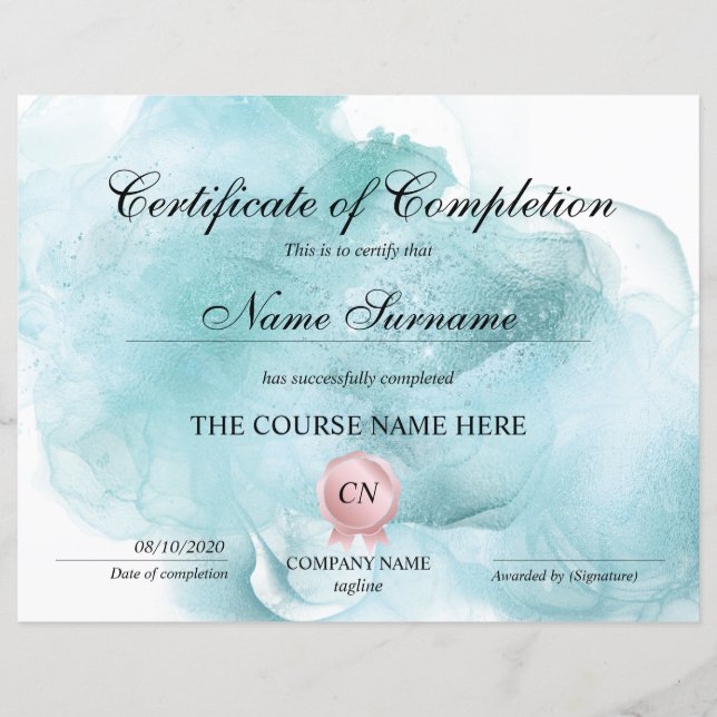 修了証授与コース修了 (正面)