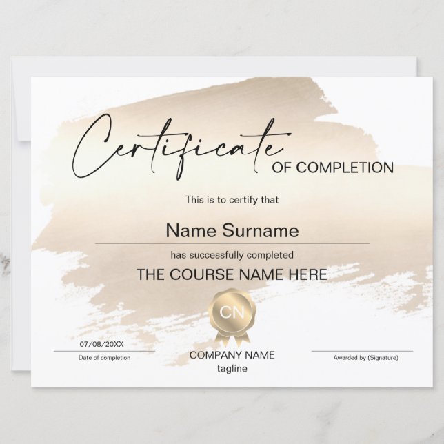 修了証授与コース修了 (正面)