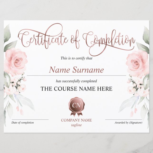 修了証授与コース修了 (正面)