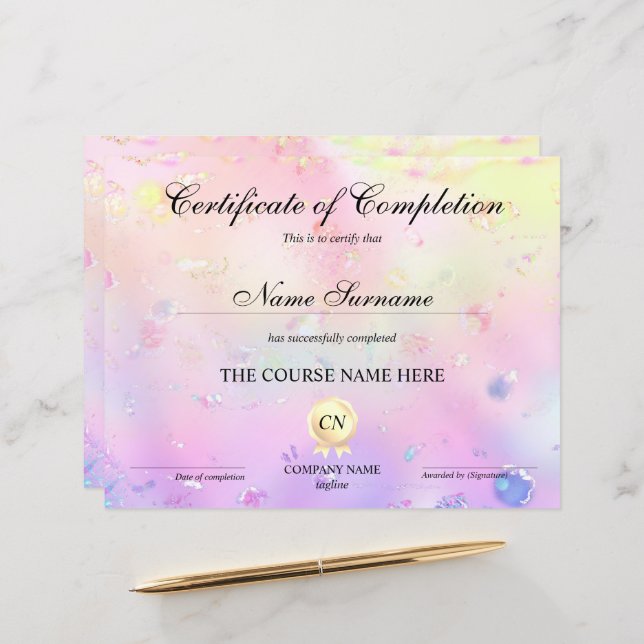 修了証授与コース修了 (正面/裏面インサイチュ)