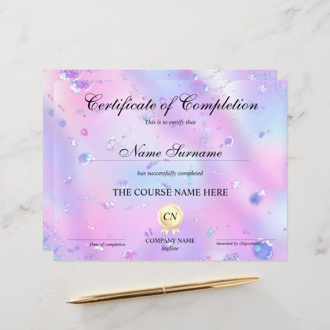 修了証授与コース修了 (正面/裏面インサイチュ)