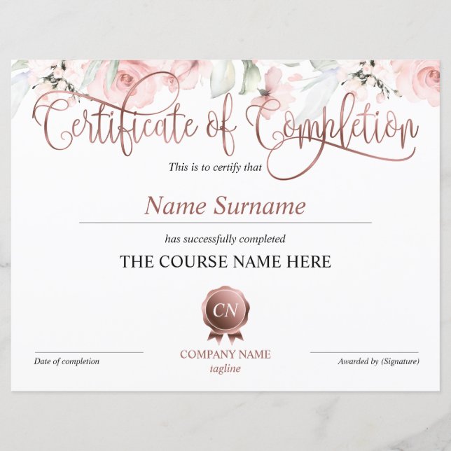 修了証授与コース修了 (正面)