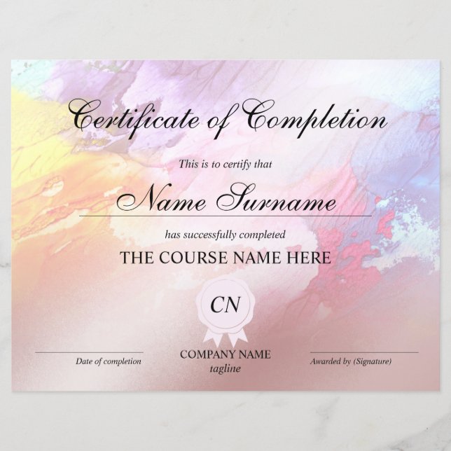 修了証授与コース抽象芸術 (正面)